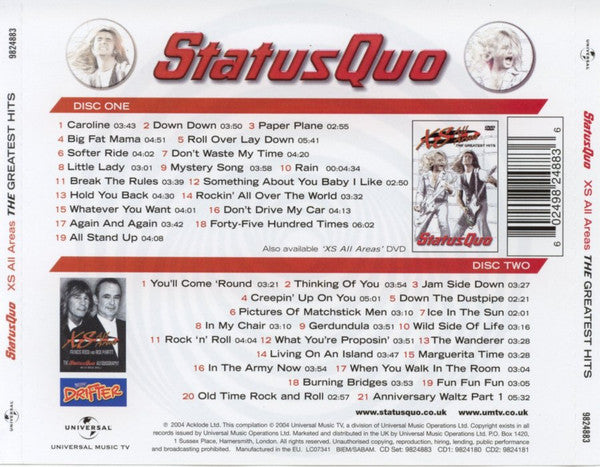 Status Quo : XS All Areas The Greatest Hits (2xCD, Comp, Jew)