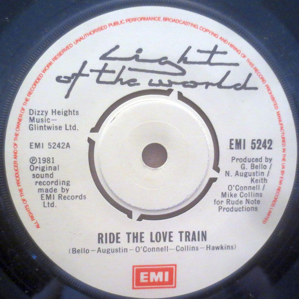 Light Of The World : Ride The Love Train (7", Single)