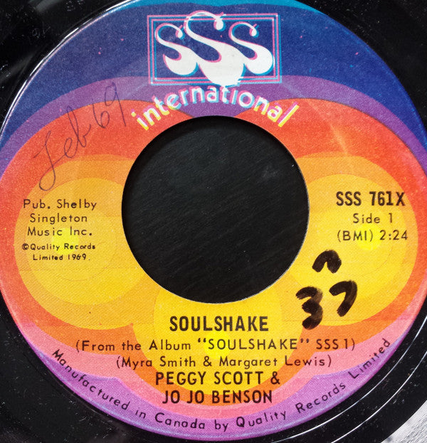 Peggy Scott & Jo Jo Benson : Soulshake / We Were Made For Each Other (7", Single)