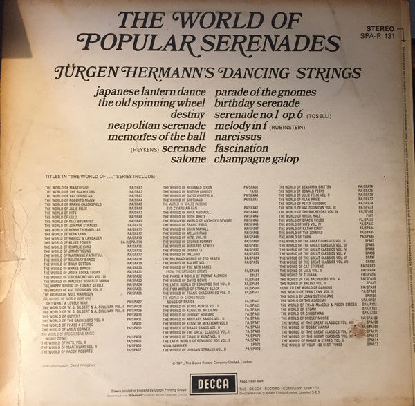 Jürgen Hermann : The World Of Popular Serenades (LP, Album)