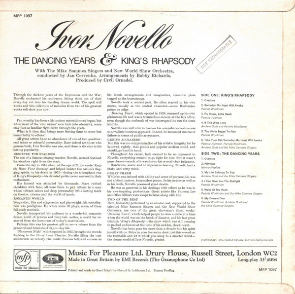 Ivor Novello : The Dancing Years & King's Rhapsody (LP)