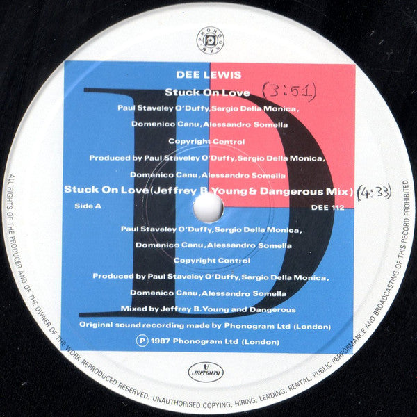 Dee Lewis : Stuck On Love (12", Single)