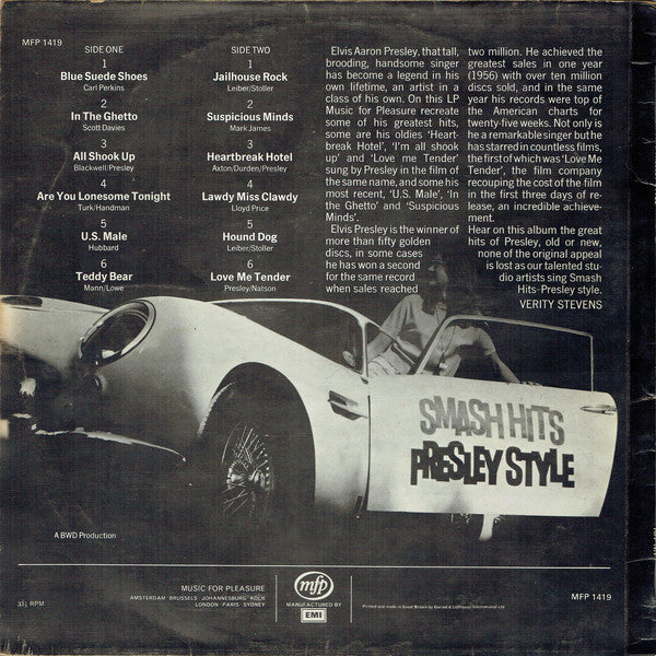 Unknown Artist : Smash Hits Presley Style (LP)