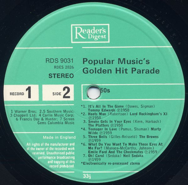 Various : Popular Music's Golden Hit Parade (8xLP, Comp + Box, Comp)