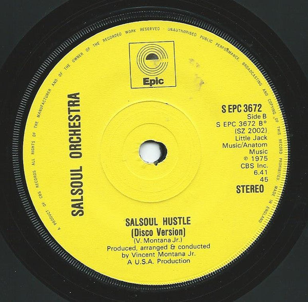 The Salsoul Orchestra : Salsoul Hustle (7", Single, Sol)