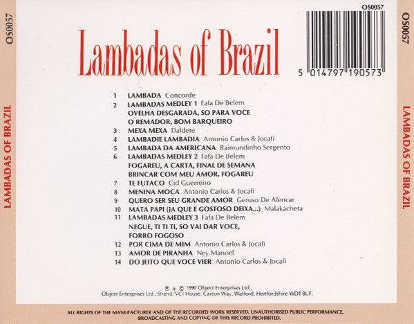 Various : Lambadas Of Brazil (CD, Comp)