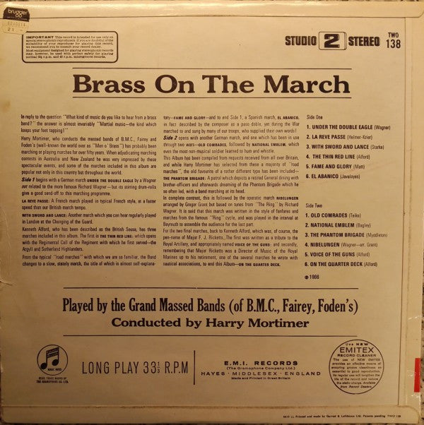 The Grand Massed Bands Of Fairey, Foden's And City Of Coventry : Brass On The March (LP, Album)