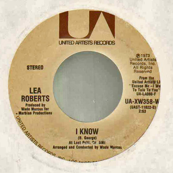 Lea Roberts : I Know (7", Single)