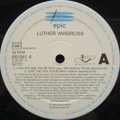 Luther Vandross : Love The One You're With (12", Single)