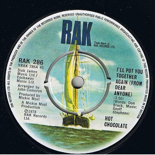 Hot Chocolate : I'll Put You Together Again  (7", Single, Pic)