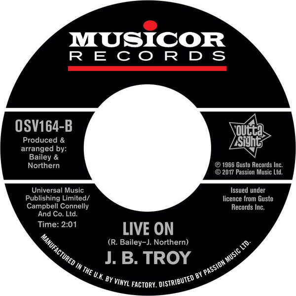 Dean Parrish, J. B. Troy : Bricks, Broken Bottles And Sticks / Live On (7", Single)