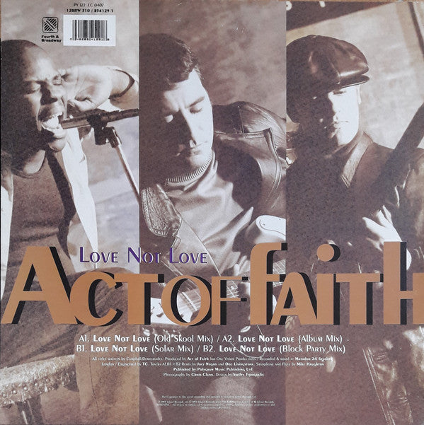 Act Of Faith : Love Not Love (12", Single)