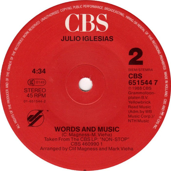 Julio Iglesias Featuring Stevie Wonder : My Love (7", Single, Sma)