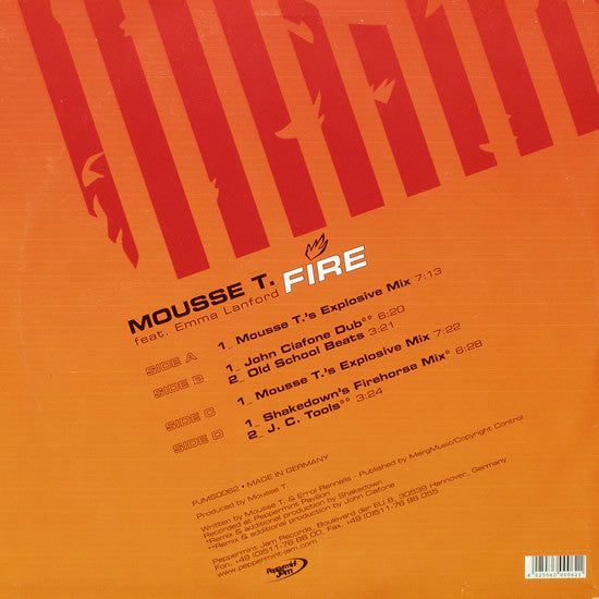 Mousse T. Feat. Emma Lanford : Fire (2x12")