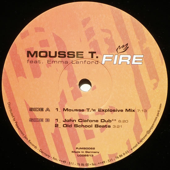 Mousse T. Feat. Emma Lanford : Fire (2x12")
