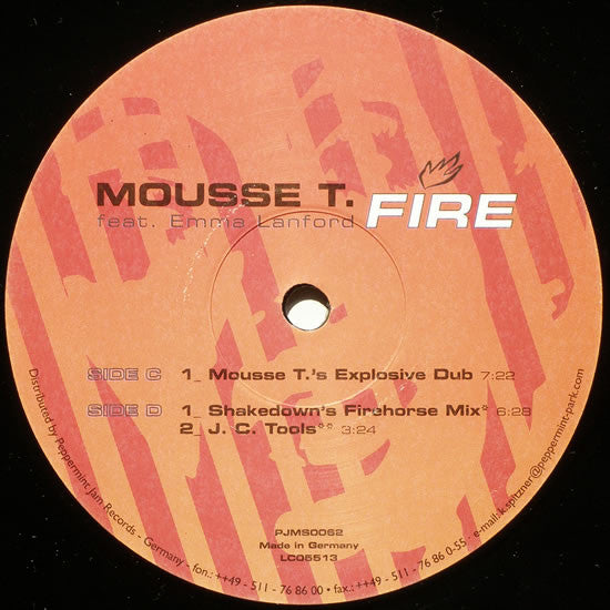 Mousse T. Feat. Emma Lanford : Fire (2x12")