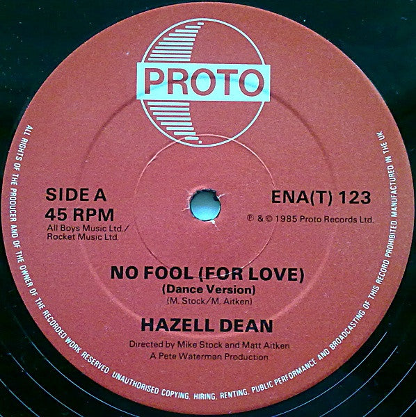 Hazell Dean : No Fool (For Love) (12", Single)