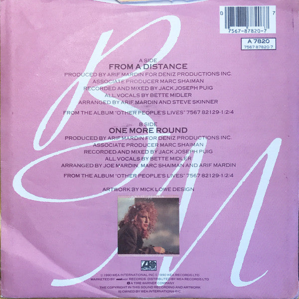 Bette Midler : From A Distance (7", Single, Lyn)