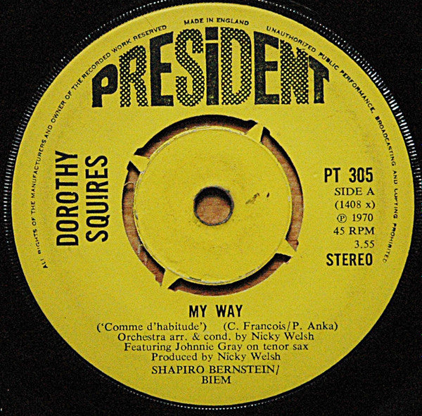 Dorothy Squires : My Way (7", Single)