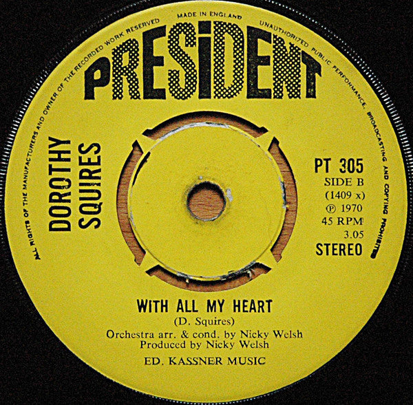 Dorothy Squires : My Way (7", Single)