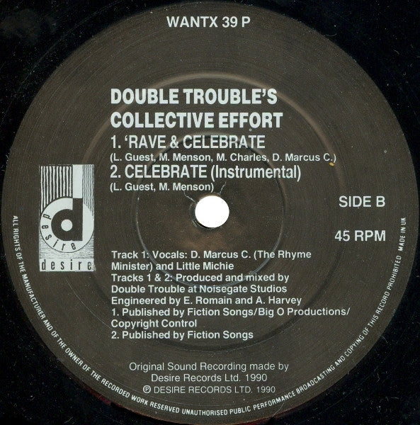 Double Trouble : Rave & Celebrate (12")