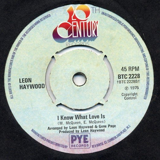 Leon Haywood : I Want'a Do Something Freaky To You (7", 4 P)