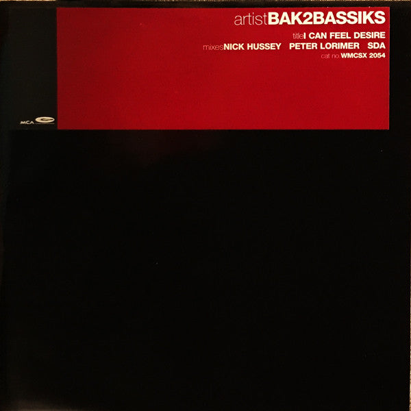 Bak2bassiks Featuring Mona Lisa (2) : I Can Feel Desire (12", Promo)
