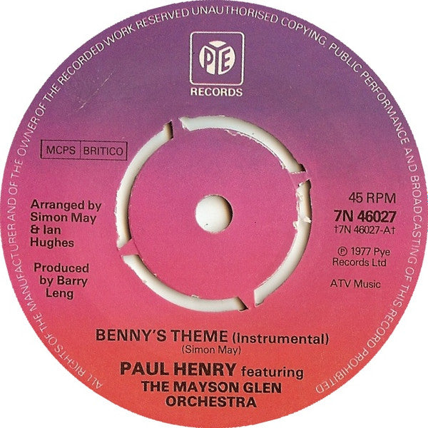 Paul Henry (9) Featuring The Mayson Glen Orchestra : Benny's Theme (7", Single)