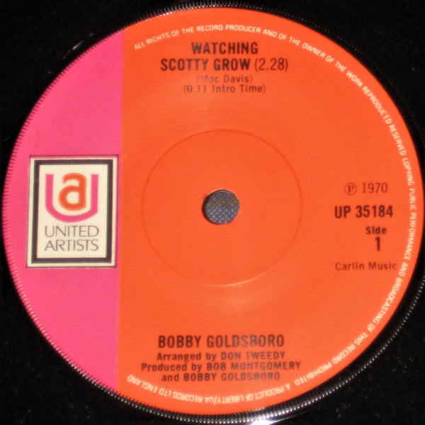 Bobby Goldsboro : Watching Scotty Grow / About Time (7")
