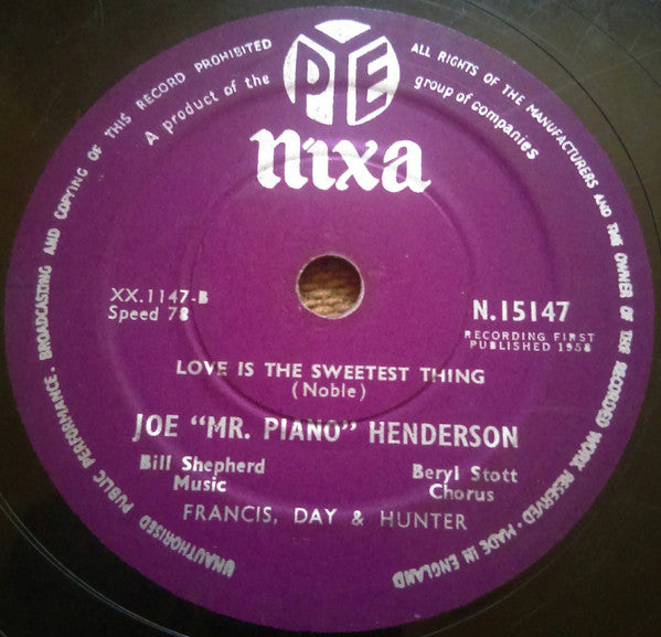 Joe "Mr Piano" Henderson : Trudie (10", Single)