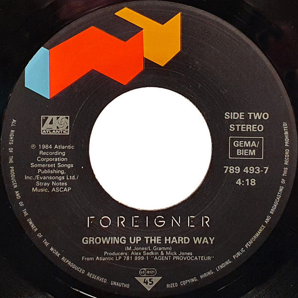 Foreigner : Down On Love (7", Single)