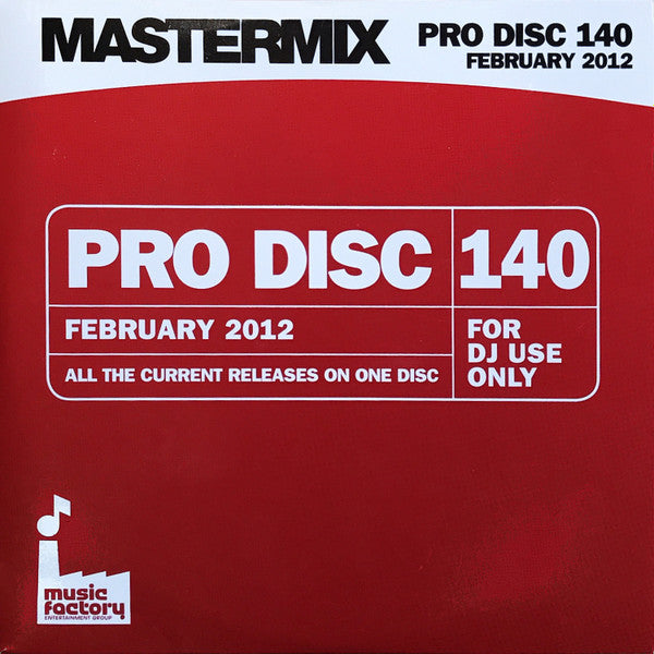 Various : Mastermix Pro Disc 140 (February 2012) (CD, Comp, Promo)