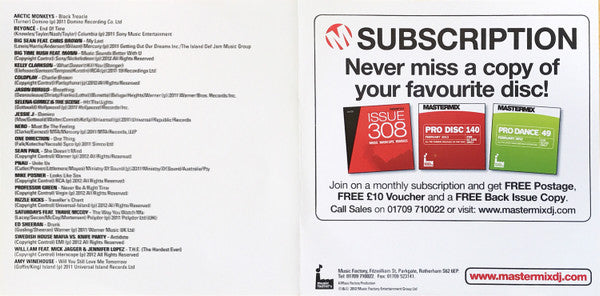 Various : Mastermix Pro Disc 140 (February 2012) (CD, Comp, Promo)