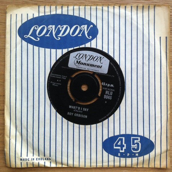 Roy Orbison : Borne On The Wind (7", Single)