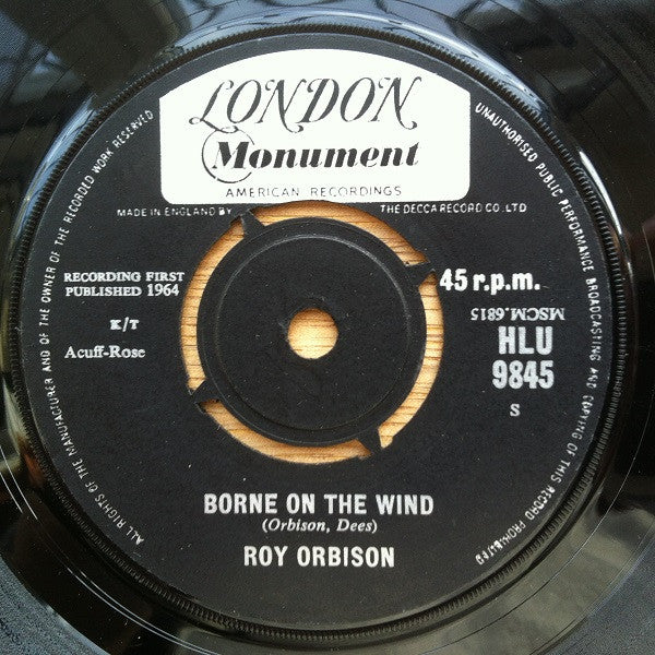 Roy Orbison : Borne On The Wind (7", Single)